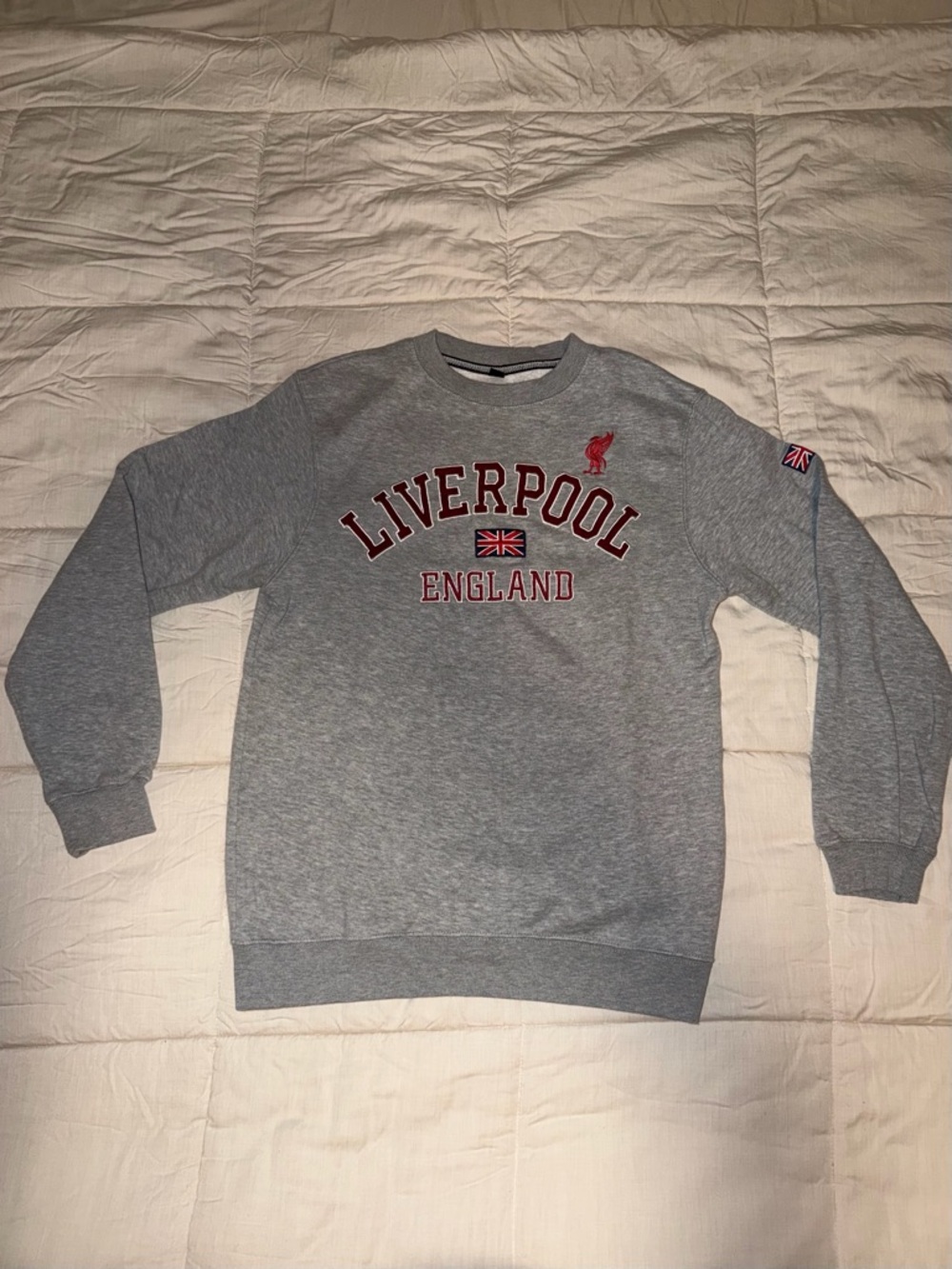 Vintage Liverpool FC England Grey Crewneck Sweatshirt